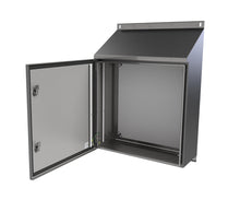 Load image into Gallery viewer, 30Deg Sloping Roof 316L Stainless Steel Enclosure 600Hx600Wx300D - 1.5mm
