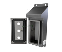 Load image into Gallery viewer, 316L SS Sloping Roof Pushbutton Station 220Hx120Wx90D (3 Hole)