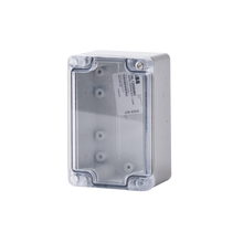 Load image into Gallery viewer, Polycarbonate Enclosure 120x80x55 Grey Base with Transparent Lid IP65
