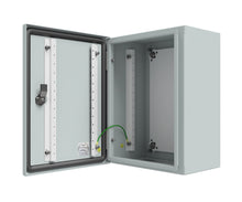 Load image into Gallery viewer, RAL7035 Powder Coated, Galvanised Mild Steel Enclosure 400Hx300Wx200D - 1.5mm