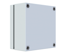 Load image into Gallery viewer, RAL7035 Powder Coated, GAL Mild Steel Terminal Box 200Hx200Wx80D - with nutserts