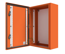 Load image into Gallery viewer, X15 Orange Powder Coated, Galvanised Mild Steel Enclosure 800Hx600Wx200D - 1.5mm