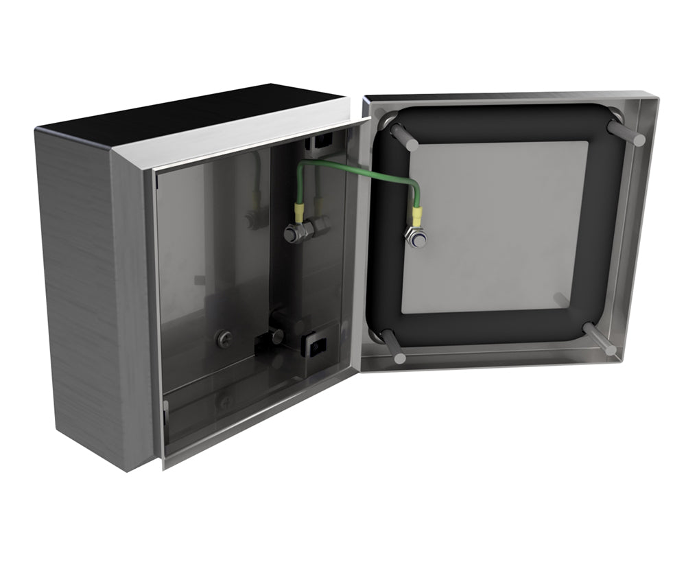 316L Stainless Steel Terminal Box 200Hx200Wx120D - 1.2mm - with nutserts