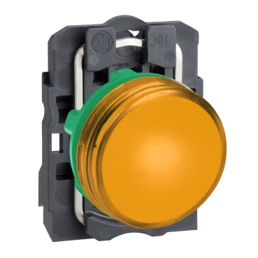 Schneider XB5AVB5 - Pilot light, plastic, Orange, 22mm, plain lens with integral LED, 24 V AC/DC