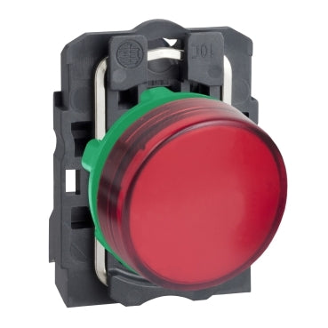 Schneider XB5AVM4 - Pilot light, plastic, Red, 22mm, plain lens with integral LED, 230...240 V AC